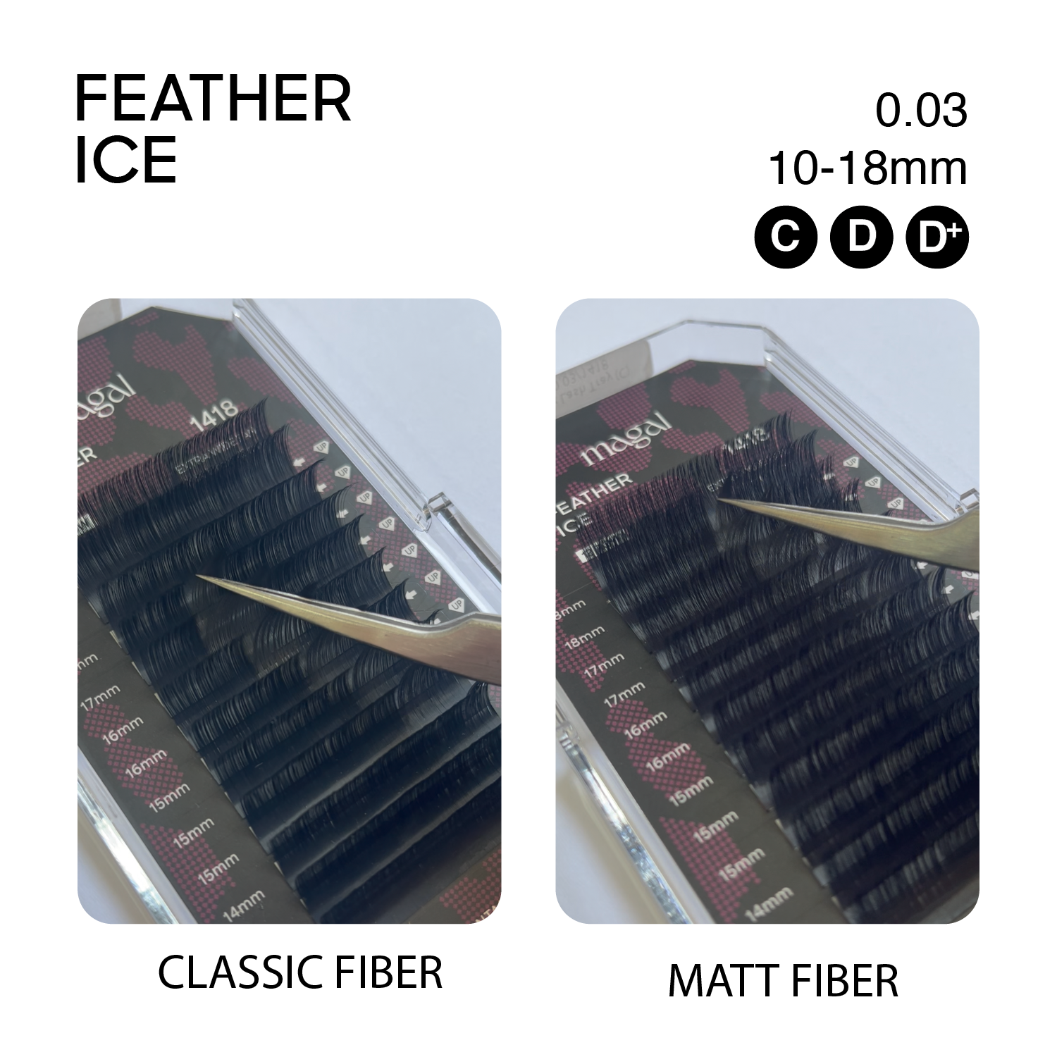 Organic Processed Korean Fiber For Longer Lasting Eyelash Trays Multi Length 10-13mm, Classic /Matte Finished Lash Tray