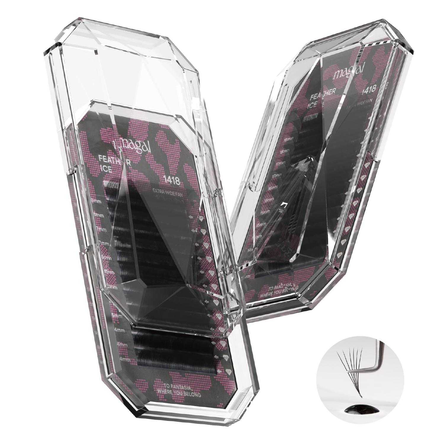 Organic Processed Korean Fiber For Longer Lasting Eyelash Trays Multi Length 14-18mm, Classic /Matte Finished Lash Tray