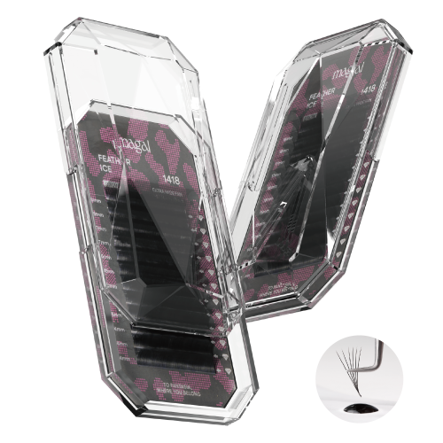 Organic Processed Korean Fiber For Longer Lasting Eyelash Trays Multi Length 14-18mm, Classic /Matte Finished Lash Tray