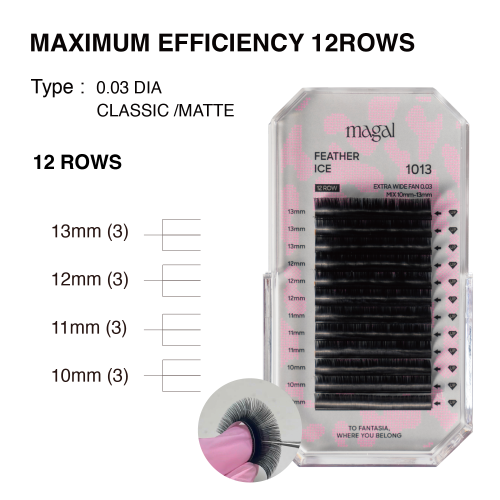 Organic Processed Korean Fiber For Longer Lasting Eyelash Trays Multi Length 10-13mm, Classic /Matte Finished Lash Tray